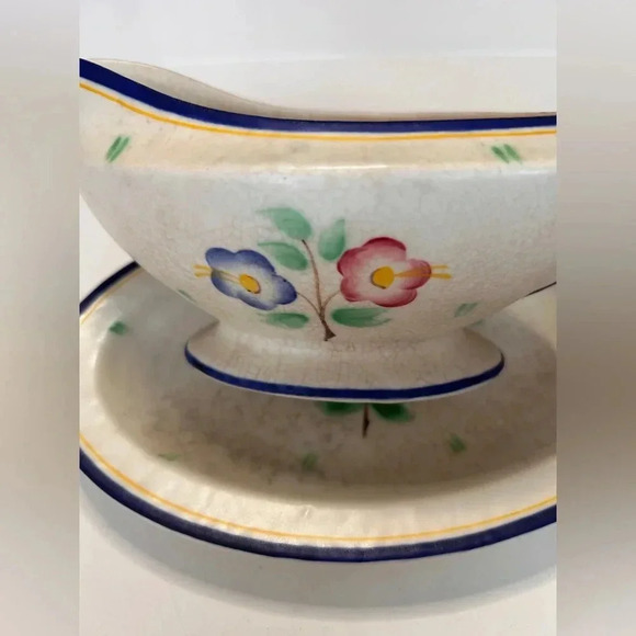 Rare Snow Glazed Crown Ducal Gravy Boat from England - Picture 3 of 10